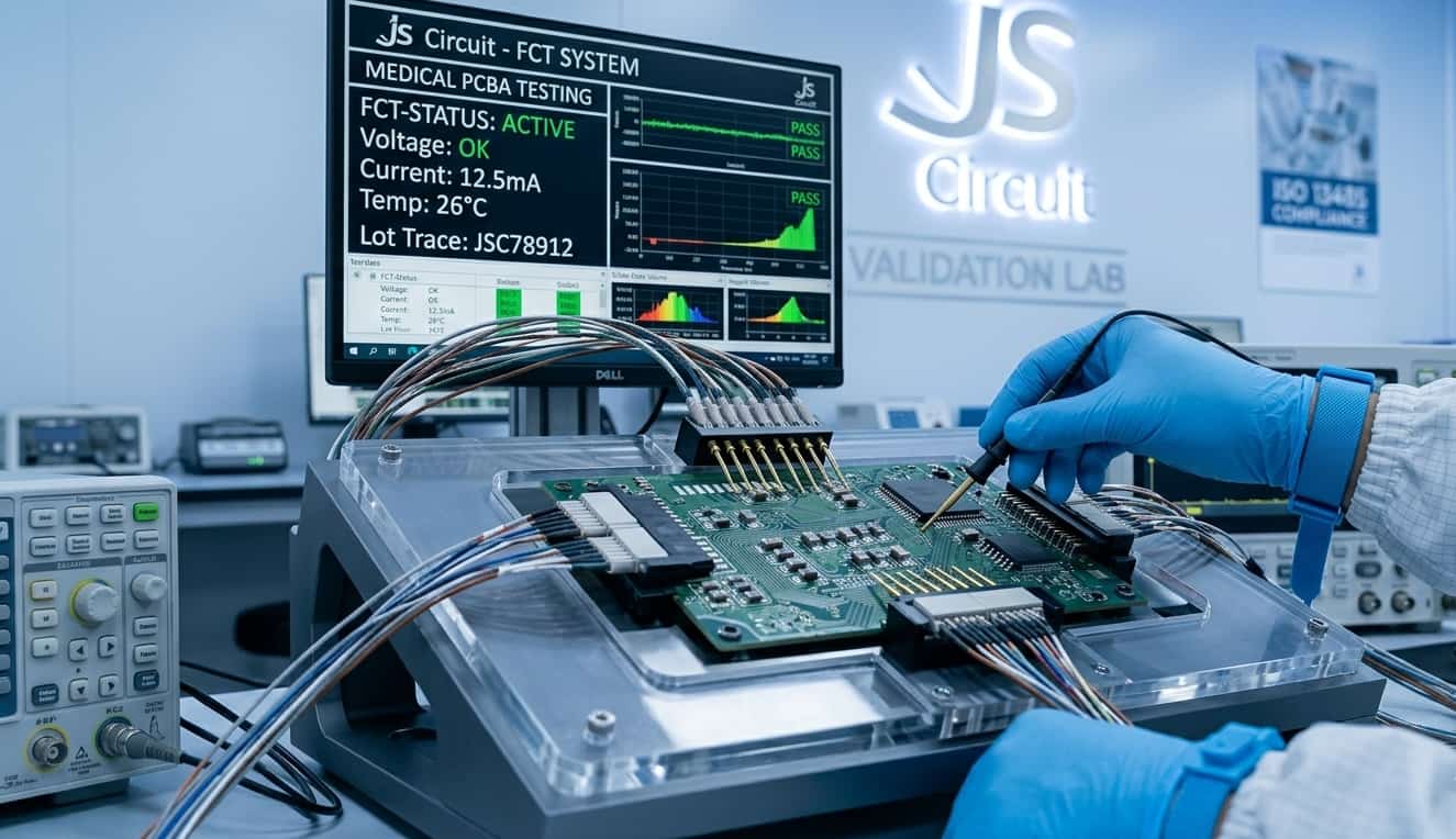 FCT testing setup for medical devices