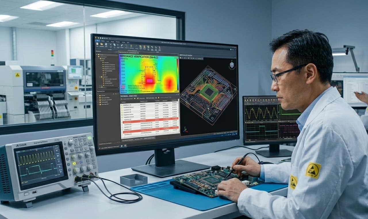 Microscopy verification of 8-layer PCB stackup