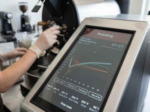 2-Layer Rigid PCB Case Study: Engineering High-Reliability Control Boards for Commercial Coffee Machines | JS Circuit INC Intelligent touch screen user interface of a commercial coffee machine