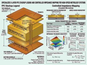 Specialized 2-Layer FPC Stackup Legend and Controlled Impedance Mapping for High-Speed Metrology Systems